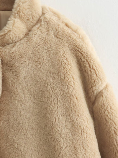 Klevonith | Kuscheliger Teddy-Fleece Mantel für Damen aus Lammfell