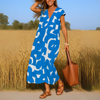Valerie™| Luftiges Kleid mit V-Ausschnitt – Blau
