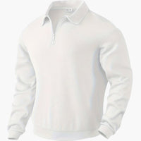 Anton | Vintage Zip-Up Pullover – Weiß