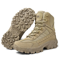 Wasserdichte und rutschfeste taktische Sportstiefel mit hohem Schaft (verbesserte Haltbarkeit) – Khaki