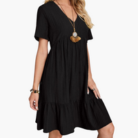 Lotte | Bequemes stilvolles Kleid – Schwarz