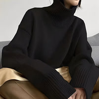 Clementine - Damenpullover mit kuscheligem Rollkragen – Schwarz