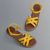 Mette | Handgefertigte bequeme Sandalen aus Premium-Material – Gelb