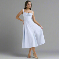 Josina | Premium Waist Dress im Bustier-Design – Helles Blau