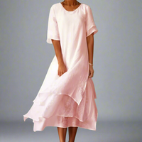 Erenthrud | Elegantes Maxikleid für Sommerträume – Rosa