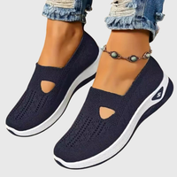 Frieda | Damen Strick Sneaker Slip-On Atmungsaktiv Leicht Komfort Alltag – Marine
