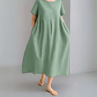 Bianca™ | Elegantes Kleid mit kurzen Ärmeln – Grün