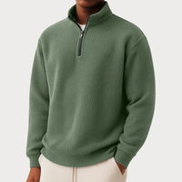 Shachar - Lässiger Sweater mit Reißverschluss – Grün
