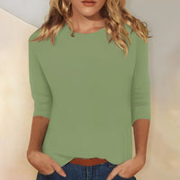 Katherina - Bequemes Rundhals-Shirt – Grün