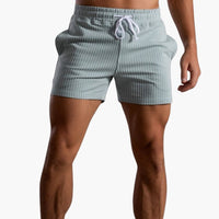 Gestreifte Shorts mit Kordelzug - für Herren im Sommerstil – Blau