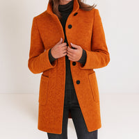 Victoria | Damenjacke mit hohem Kragen luxuriös – Orange