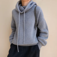 Annalina™ | Gestrickter Hoodie – Grau