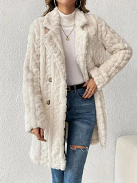 Elisa - Gemütlicher Teddy-Mantel – Beige
