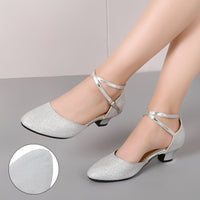 Carrie - Glänzende Damensandalen – Silber / Strukturiert