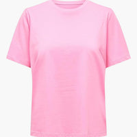 Damen T-Shirt mit Rundhalsausschnitt und kurzen Ärmeln – Säckchen Rosa