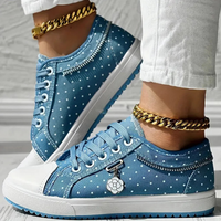 Lotte | Elegante Damen-Sneaker mit floralen Details – Hellblau | Geschlossen