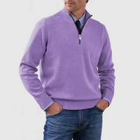 Pullover Herren Half Zip Modern | Warm Komfort Freizeit – Lila