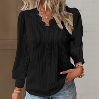 Maria™ | Elegante Bluse im Ibiza-Stil mit Spitzendetails – Schwarz