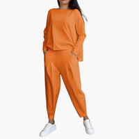 Stilvolles und gemütliches Zweiteiler-Set für Damen – Orange