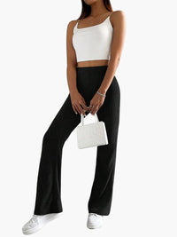 Fee | Lange Casual-Hose mit Hoher Taille – Schwarz