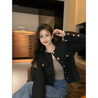Damen Elegante Schwarz Jacke | Kurze – Schwarz