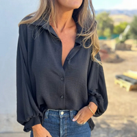 Nathalie™ | Elegante Oversize-Bluse – Schwarz