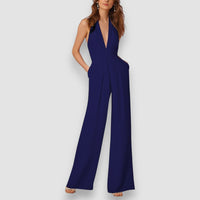 Emilia | Weites Bein Jumpsuit – Blau