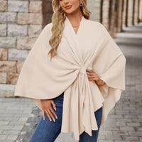 Sylora™ - Eleganter Warmer Poncho – Haferbeige
