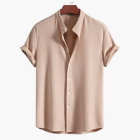 Mirek | Herren Struktur Kurzarmhemd – Beige