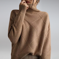 Camille - Damen Rollkragenpullover – Braun
