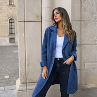 Talinne - Einreihiger Mantel – Blau