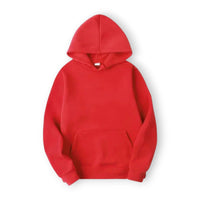 Basic Hoodie für Damen mit Kapuze und Kordelzug einfarbig – Rot