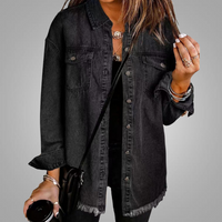 Roxanne™ | Vintage-Jeansjacke – Schwarz