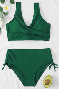Élisa - Einfarbiger Badeanzug Bikini – Grün