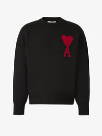 Heidi-Mode | Herz gestickter Pullover – Schwarz