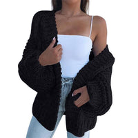 DICKES MOHAIR CARDIGAN | WEICH, WARM, STILVOLL – Schwarz