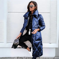 INGA - ELEGANTER GESTEPPTER MANTEL – Blau