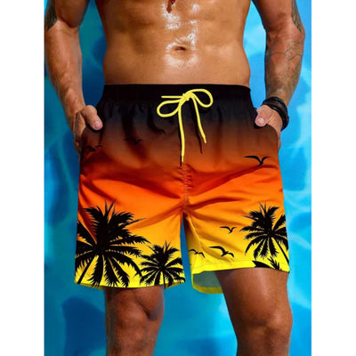 Badeshorts Mit Palmen Print Für Herren | Atmungsaktiv