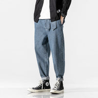 Haruto | Japanische Denim-Streifenhose – Hellblau