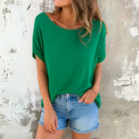 Diana™ | Schicke Bluse mit Rundhalsausschnitt – Grün