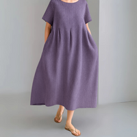 Bianca™ | Elegantes Kleid mit kurzen Ärmeln – Lila