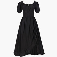 Oktoberfest Dirndl Kleid 2025 mit Rüschen für Damen – Schwarz