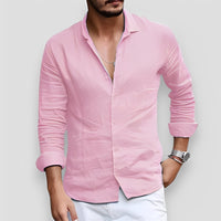 Félicien - Angenehmes langärmeliges Poloshirt – Rosa