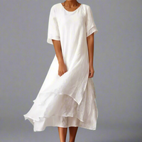 Erenthrud | Elegantes Maxikleid für Sommerträume – Weiß