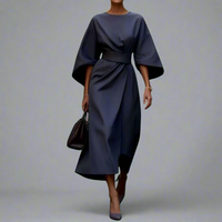 Venlind | Elegantes Kleid mit Gürtel – Dunkelblau