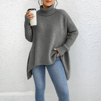 Brigit™ | Lässiger Rollkragenpullover – Grau