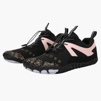 Unisex Flache Barfuß schuhe mit Fünf-Zehen-Design und rutschfester Sohle – Schwarz / Rosa
