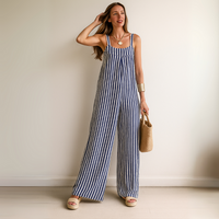 Nicole™ | Lässiger gestreifter Jumpsuit – Blau