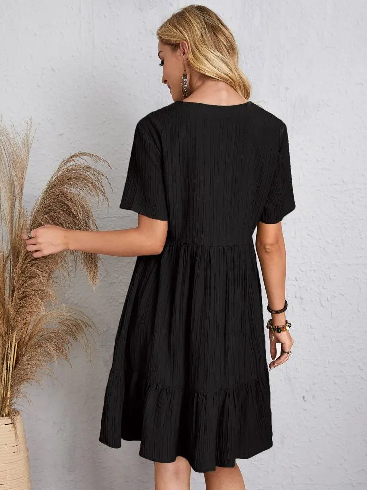 Gwendolyn - Elegantes Rüschen-Lose-Kleid