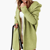 Strick Cardigan mit Kapuze für Damen – Grün